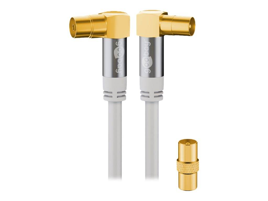 Wentronic goobay - Antennenkabel - IEC-Anschluss weiblich gewinkelt zu IEC-Anschluss männlich gewinkelt