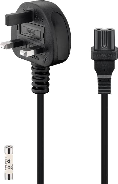 goobay UK Netzanschlusskabel schwarz 1,5 m