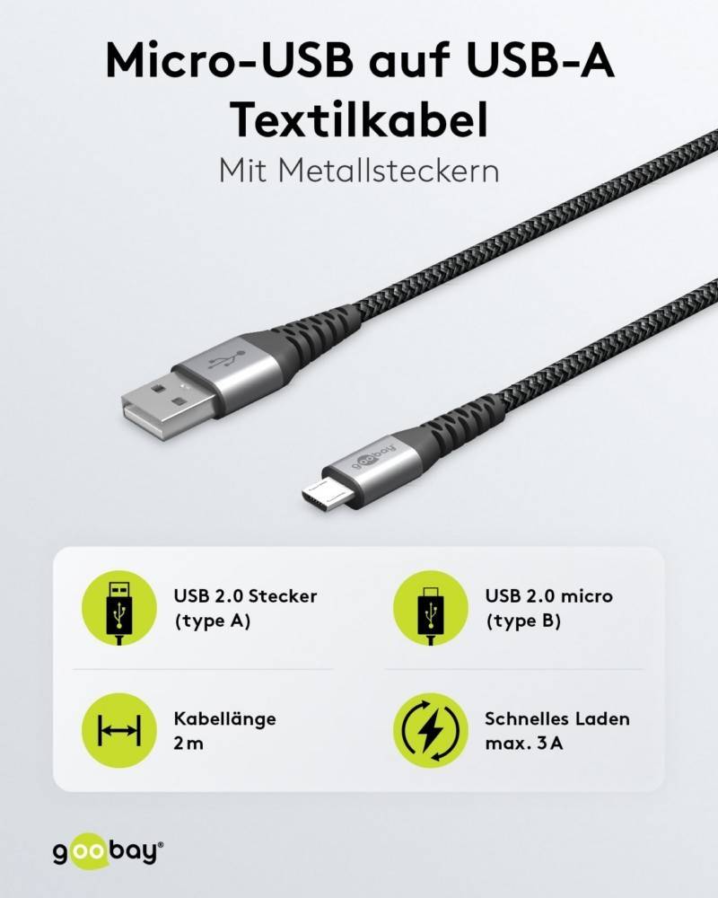 Goobay Micro-USB>USB-A-Kabel 49283
