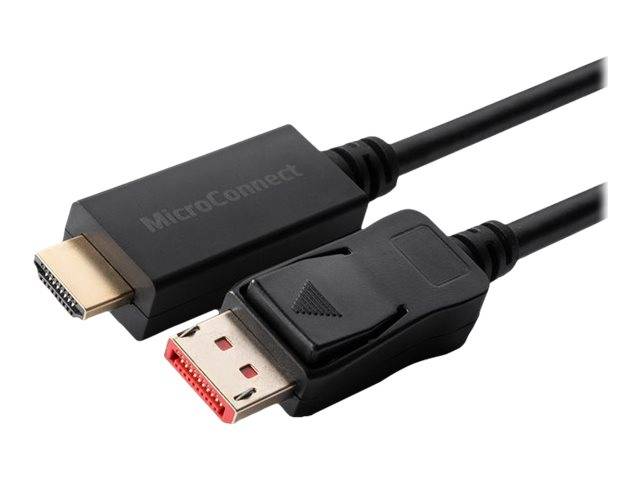 MicroConnect - Adapterkabel - DisplayPort männlich eingerastet zu HDMI männlich - 1.5 m - Dreifachisolierung - Schwarz -