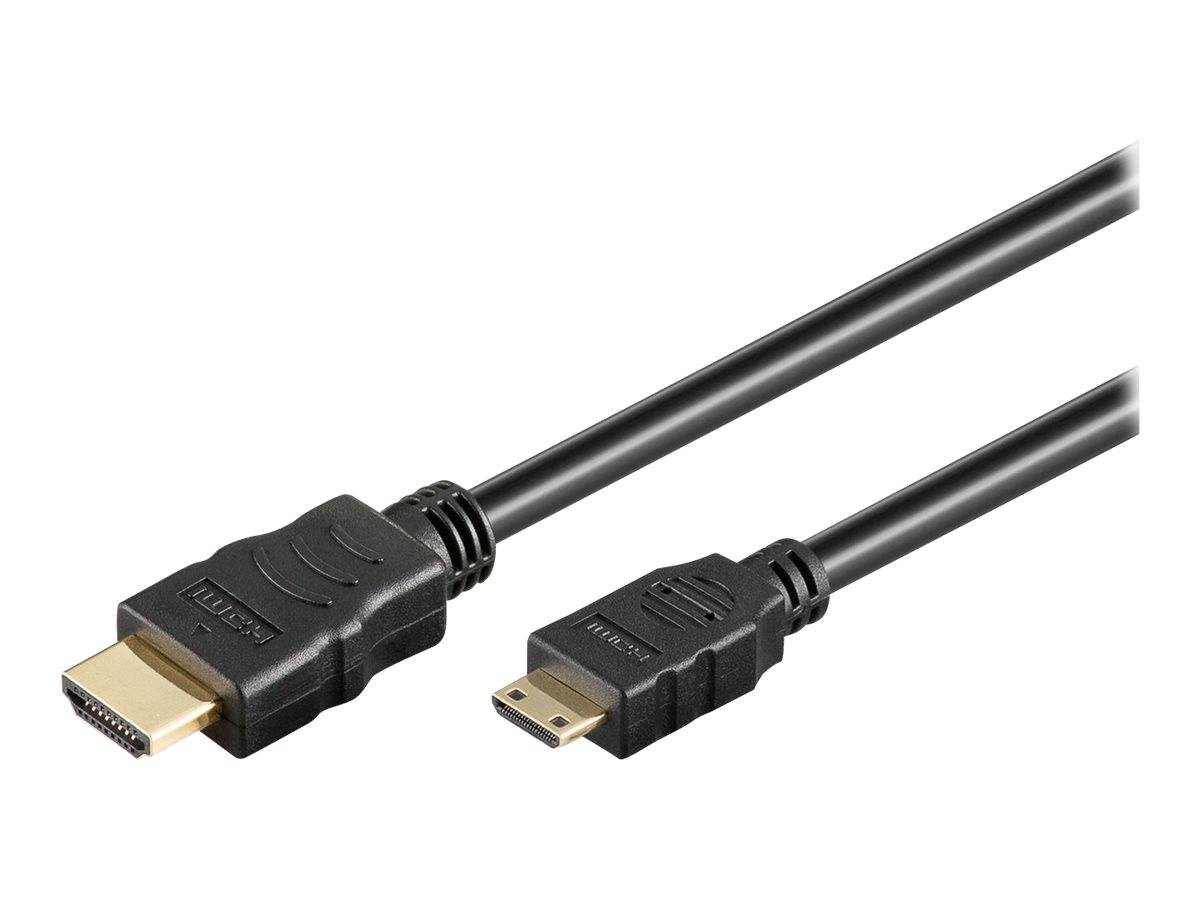 MicroConnect - Highspeed - HDMI-Kabel mit Ethernet - mini HDMI männlich zu HDMI männlich - 5 m - Schwarz - unterstützt 4