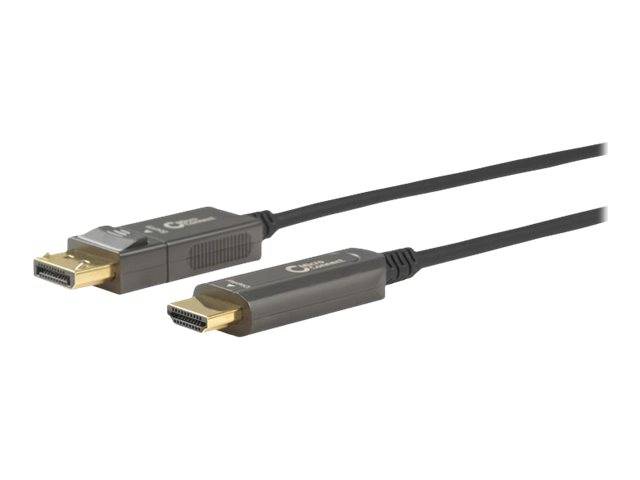 MicroConnect Premium - Adapterkabel - DisplayPort männlich zu HDMI männlich - 30 m - Hybrid Kupfer/Kohlefaser - Schwarz
