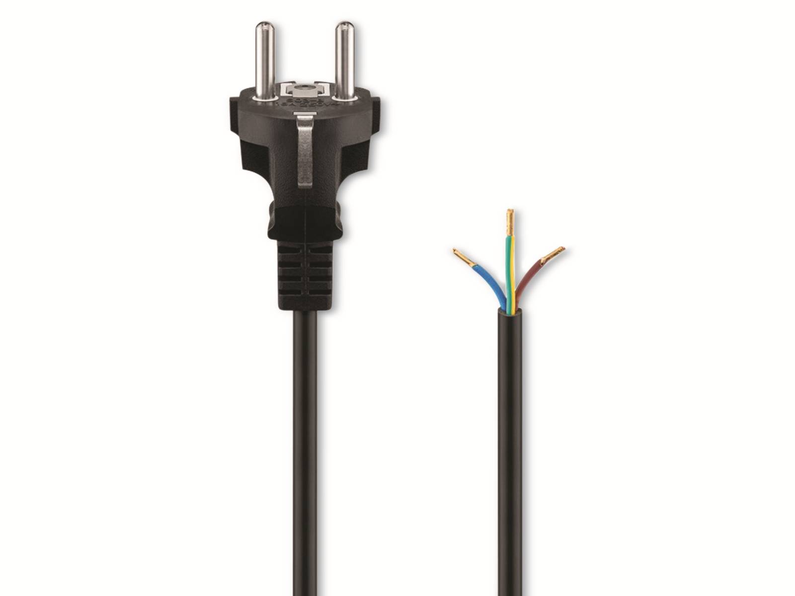 GOOBAY Schutzkontaktkabel NK 116 S-200, 2 m, schwarz