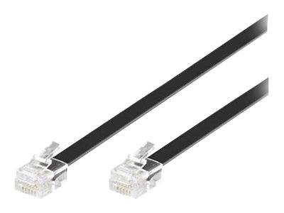 MicroConnect Telefonkabel - RJ-12 (M) zu RJ-12 (M)6 m - flach - Schwarz