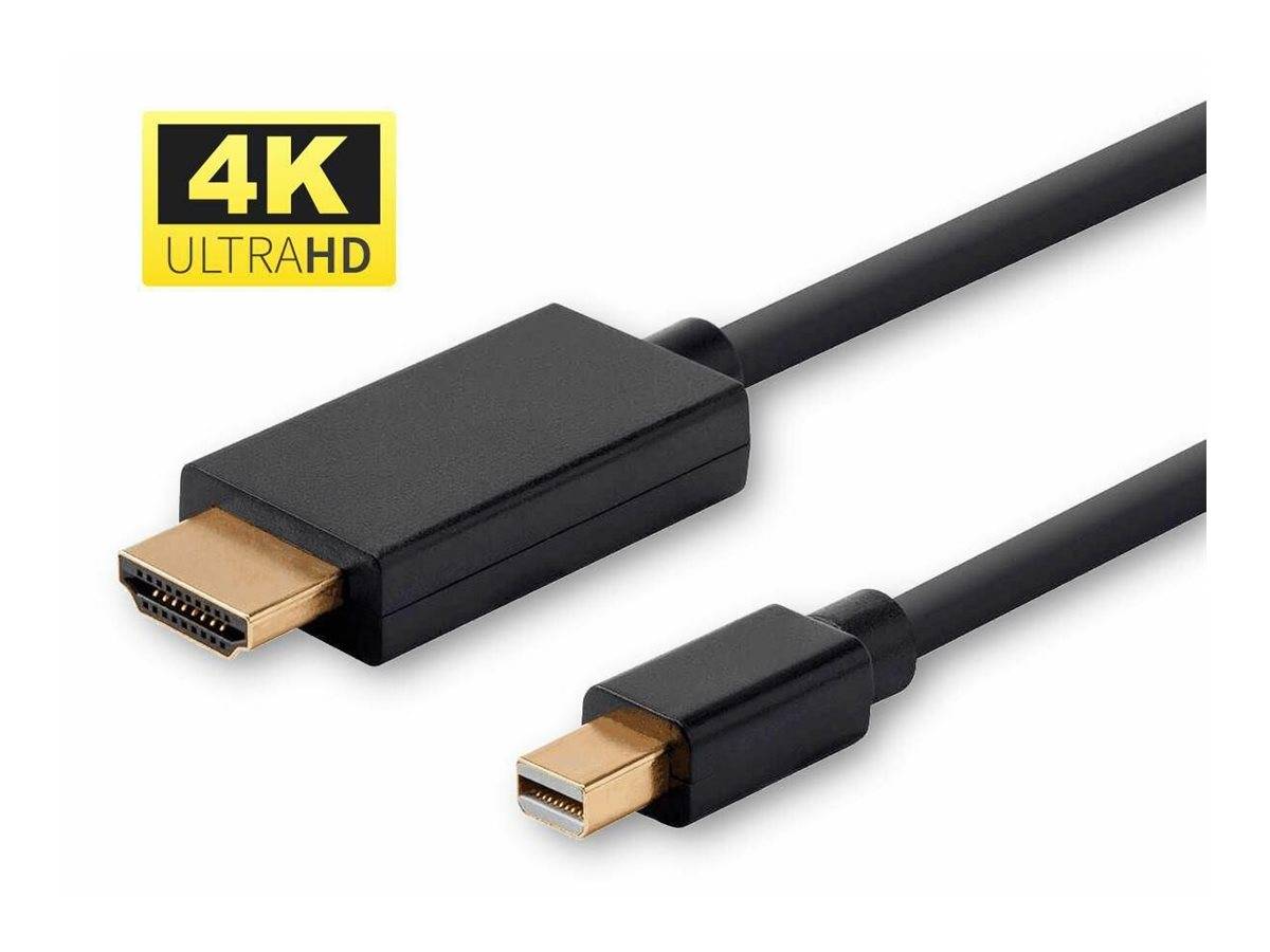 MicroConnect - Adapterkabel - Mini DisplayPort zu HDMI - 3 m - Schwarz - unterstützt 4K 60 Hz (4096 x 2160)