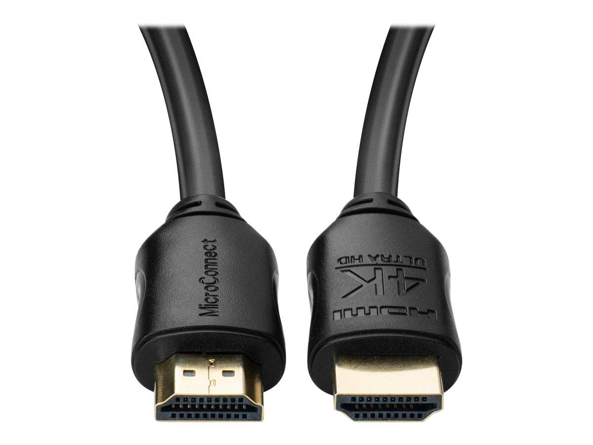 MicroConnect - Highspeed - HDMI-Kabel mit Ethernet - HDMI männlich zu HDMI männlich - 50 cm - Dreifachisolierung - Schwa