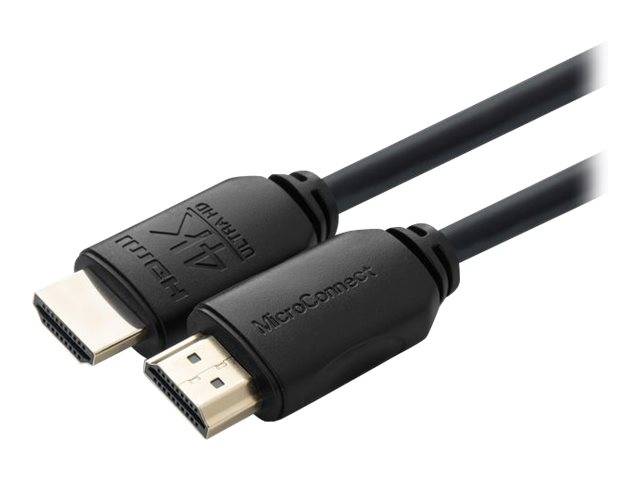 MicroConnect - Highspeed - HDMI-Kabel mit Ethernet - HDMI männlich zu HDMI männlich - 2 m - Dreifachisolierung - Schwarz