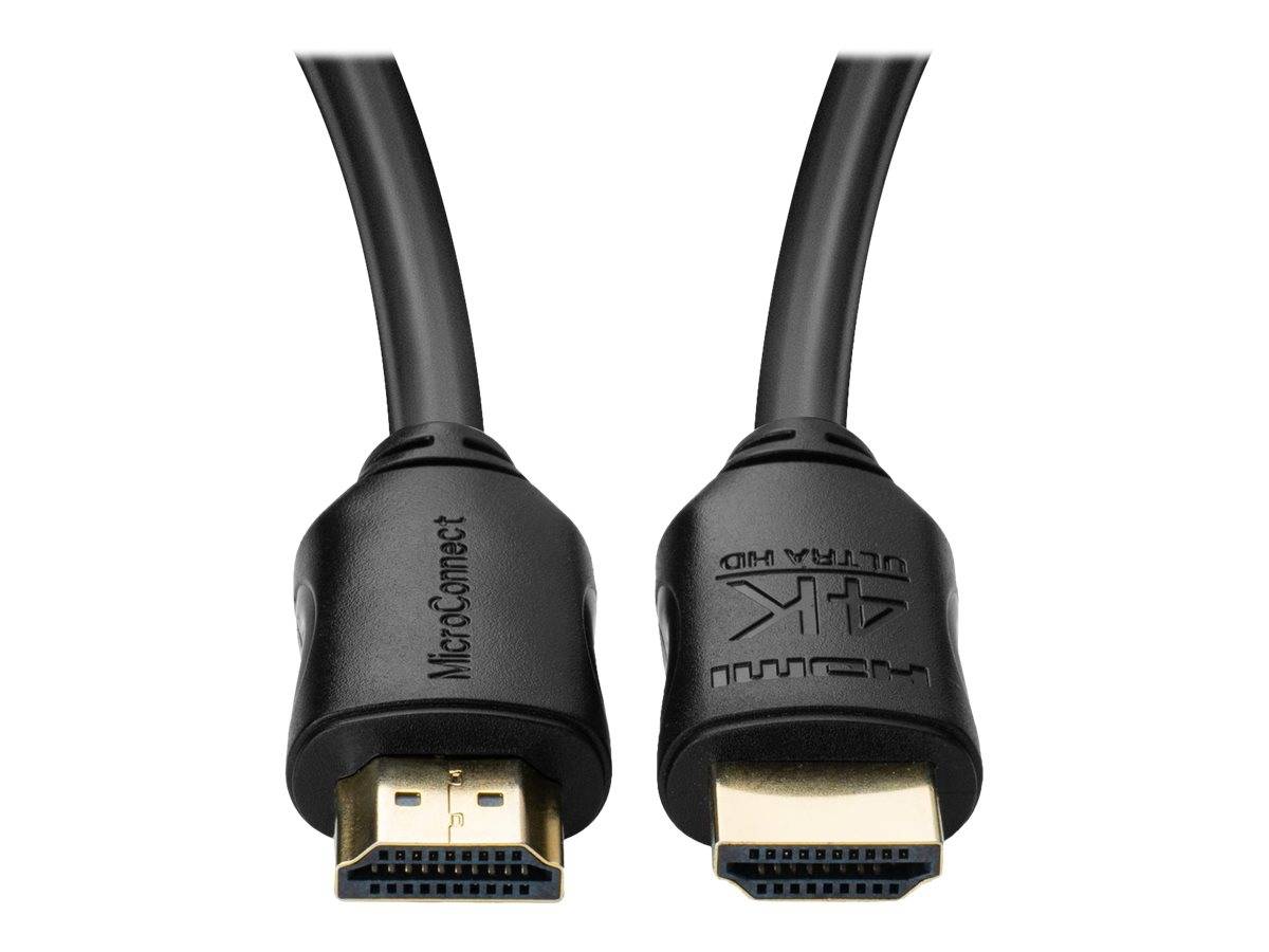 MicroConnect - Highspeed - HDMI-Kabel mit Ethernet - HDMI männlich zu HDMI männlich - 1 m - Dreifachisolierung - Schwarz
