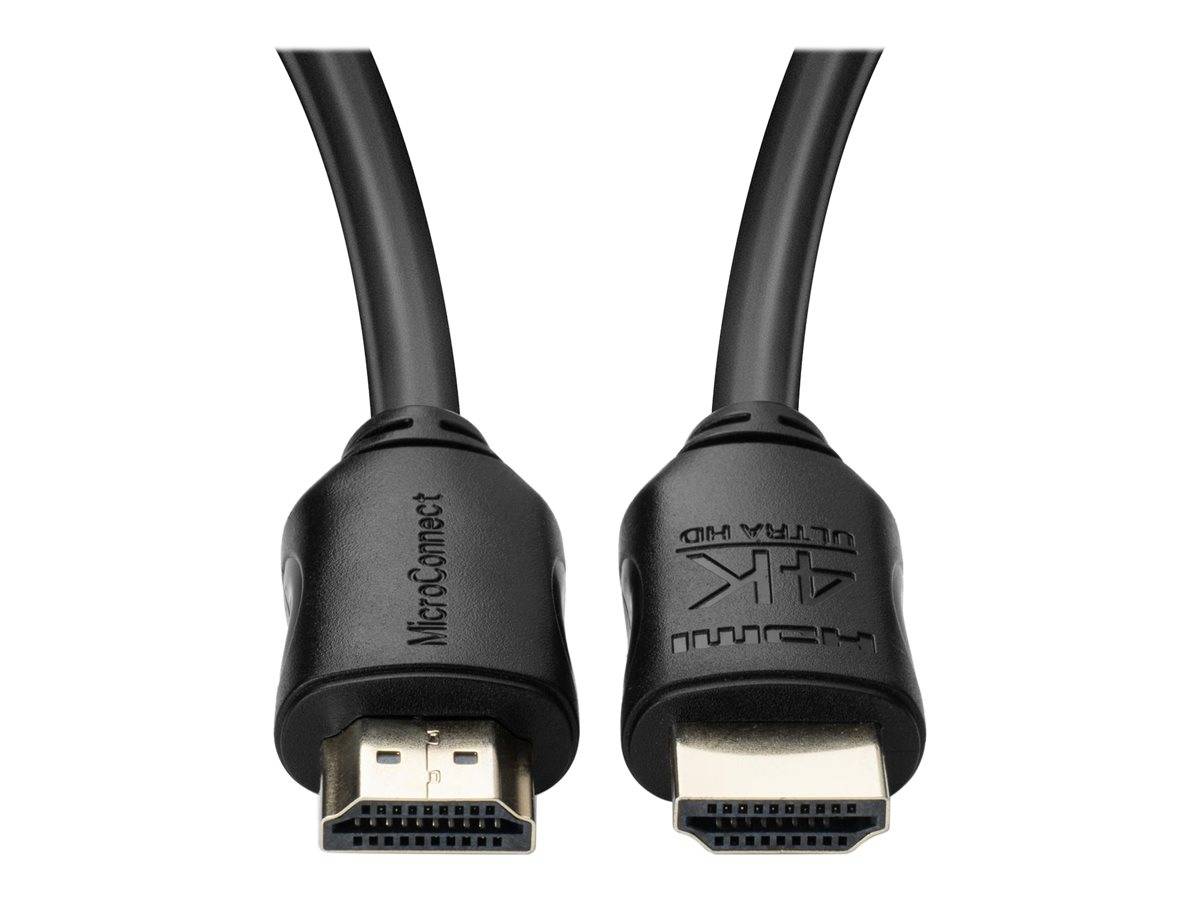 MicroConnect - Highspeed - HDMI-Kabel mit Ethernet - HDMI männlich zu HDMI männlich - 4 m - Dreifachisolierung - Schwarz