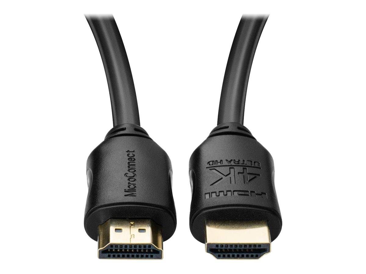 MicroConnect - Ultra High Speed - HDMI-Kabel mit Ethernet - HDMI männlich gerade zu HDMI männlich gerade - 3 m - Schwarz
