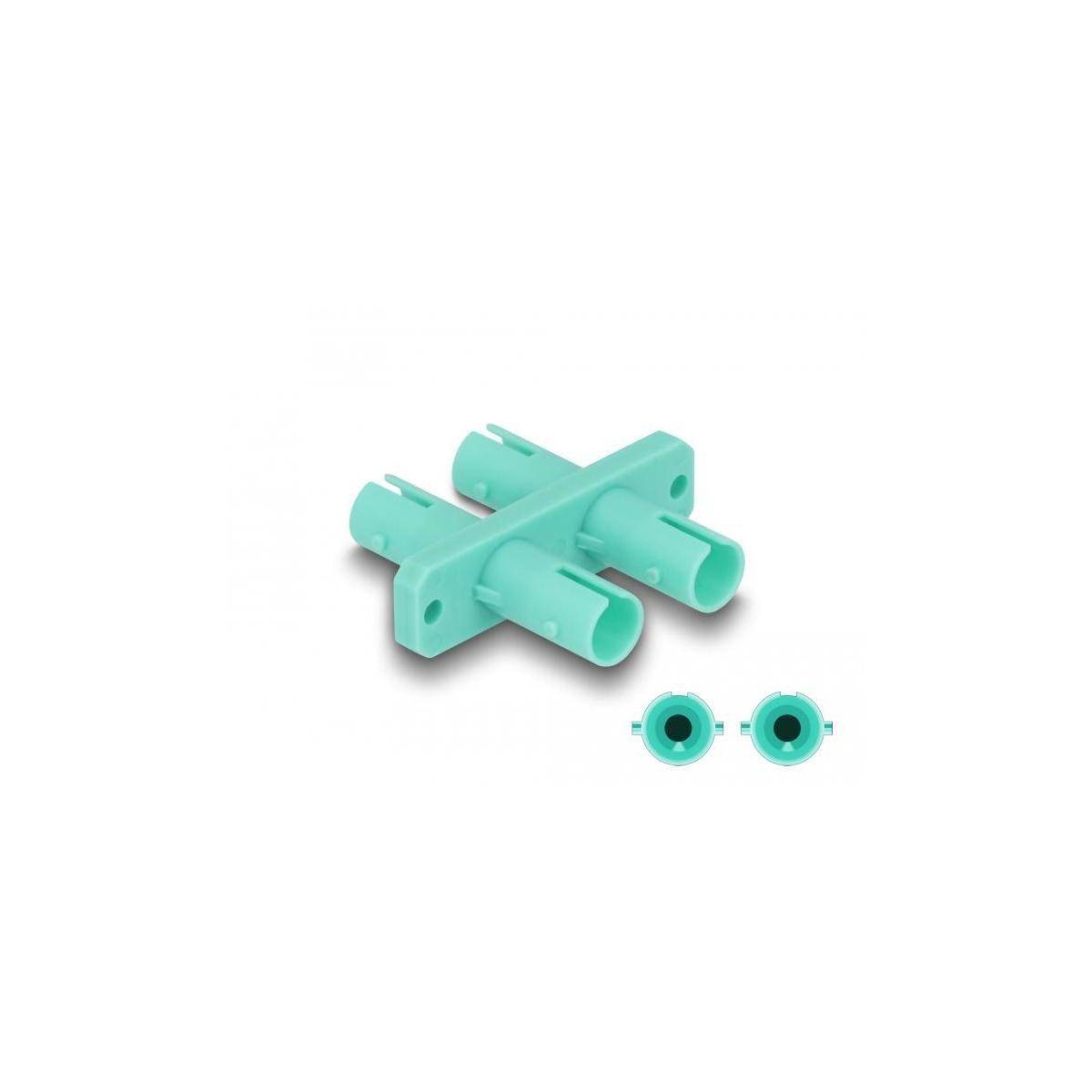 Delock Netzwerkkoppler - ST (W) zu ST (W) - Glasfaser - Duplex - Aquamarin