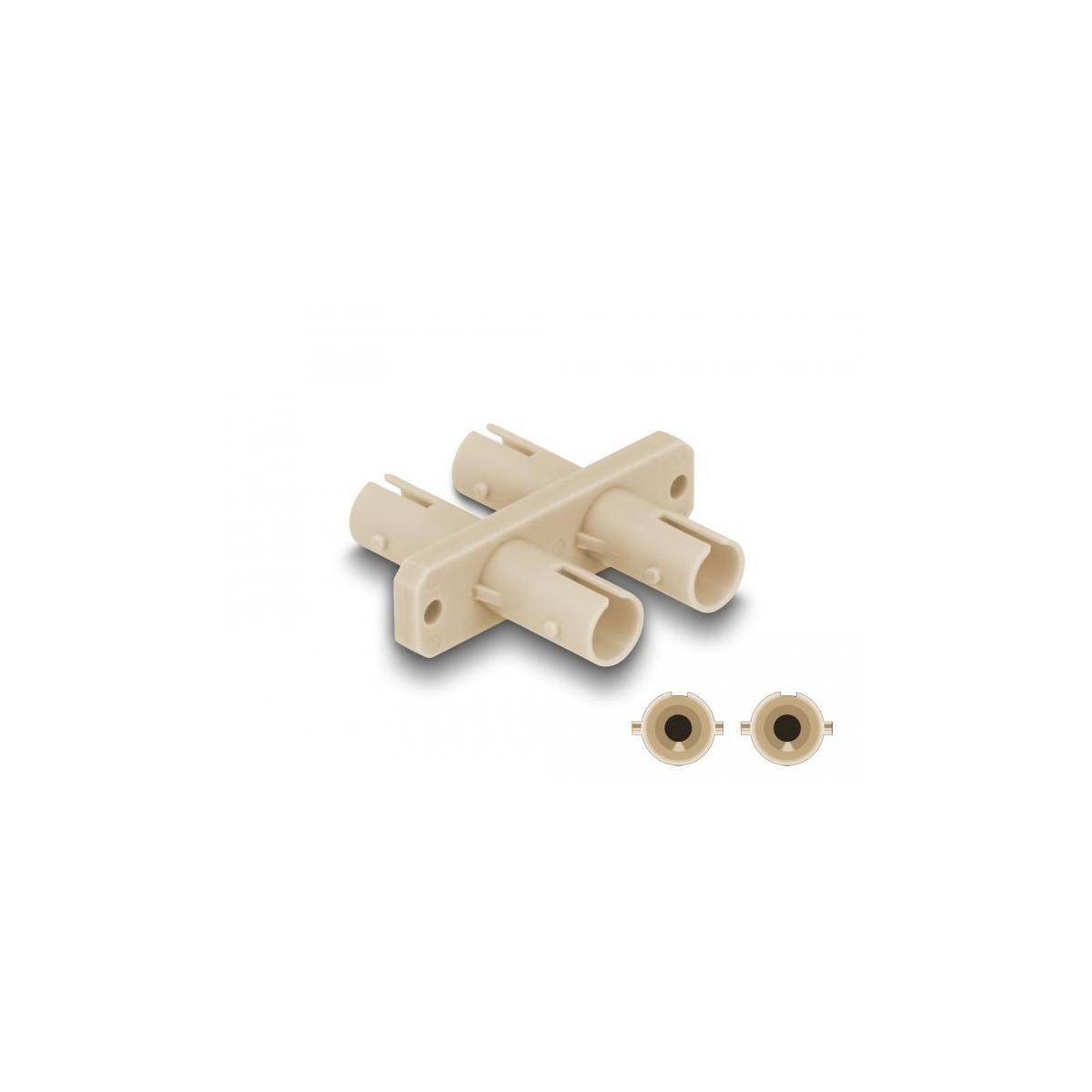 Delock Netzwerkkoppler - ST (W) zu ST (W) - Glasfaser - Duplex - beige