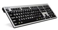 Logickeyboard LKB-LPRNTWB-AJPU, Full-size (100%), Verkabelt, USB, Schwarz, Silber