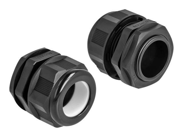 Delock Kabelverschraubung - Schwarz (Packung - mit 2)