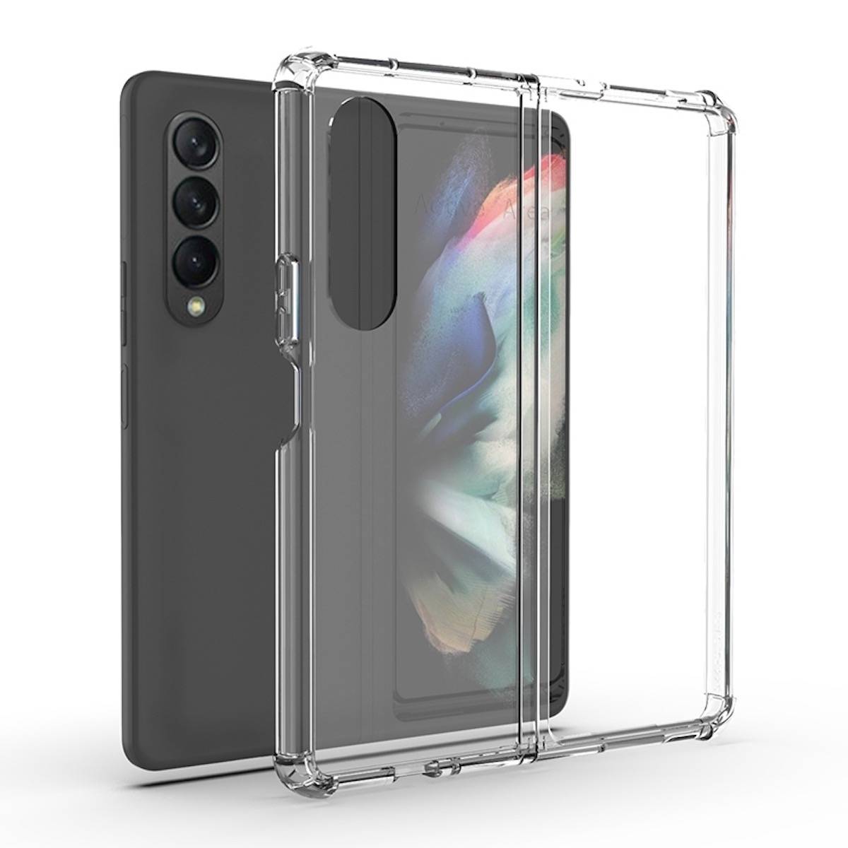 Für Samsung Galaxy Z Fold4 5G Design Schock Hart Cover Handy Tasche Hülle Etuis Transparent