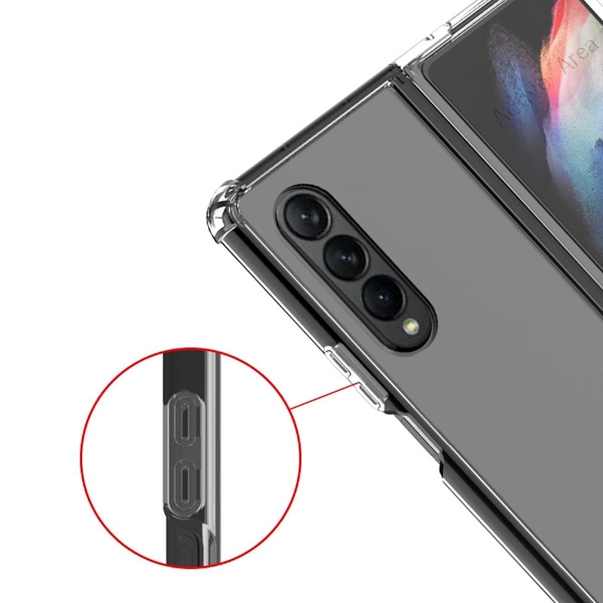 Für Samsung Galaxy Z Fold4 5G Design Schock Hart Cover Handy Tasche Hülle Etuis Transparent