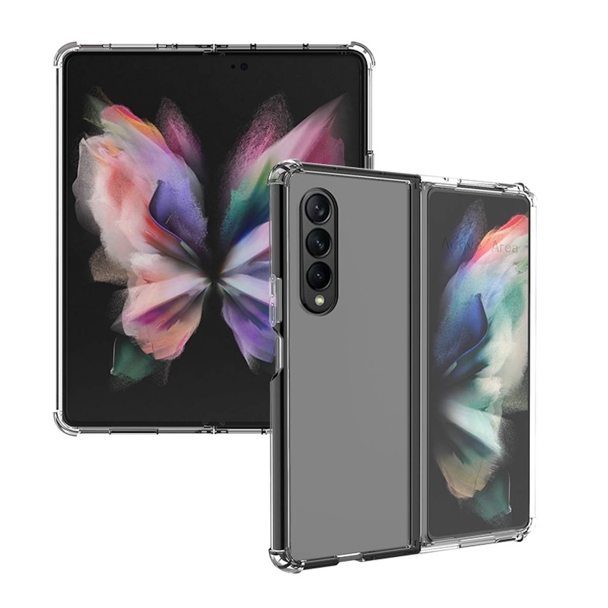 Für Samsung Galaxy Z Fold4 5G Design Schock Hart Cover Handy Tasche Hülle Etuis Transparent