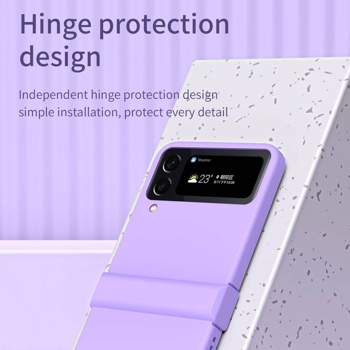 Für Samsung Galaxy Z Flip4 5G Design 3teilig Hart Cover Handy Tasche Hülle Etuis Transparent