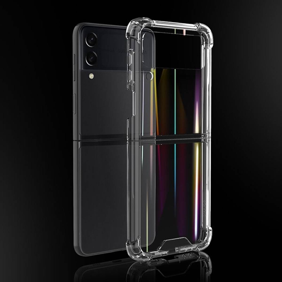 Für Samsung Galaxy Z Flip4 5G Design Schock Hart Cover Handy Tasche Hülle Etuis Transparent