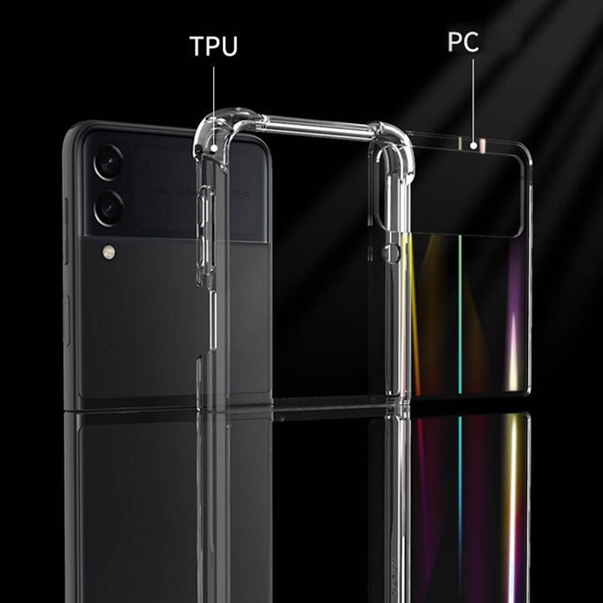 Für Samsung Galaxy Z Flip4 5G Design Schock Hart Cover Handy Tasche Hülle Etuis Transparent