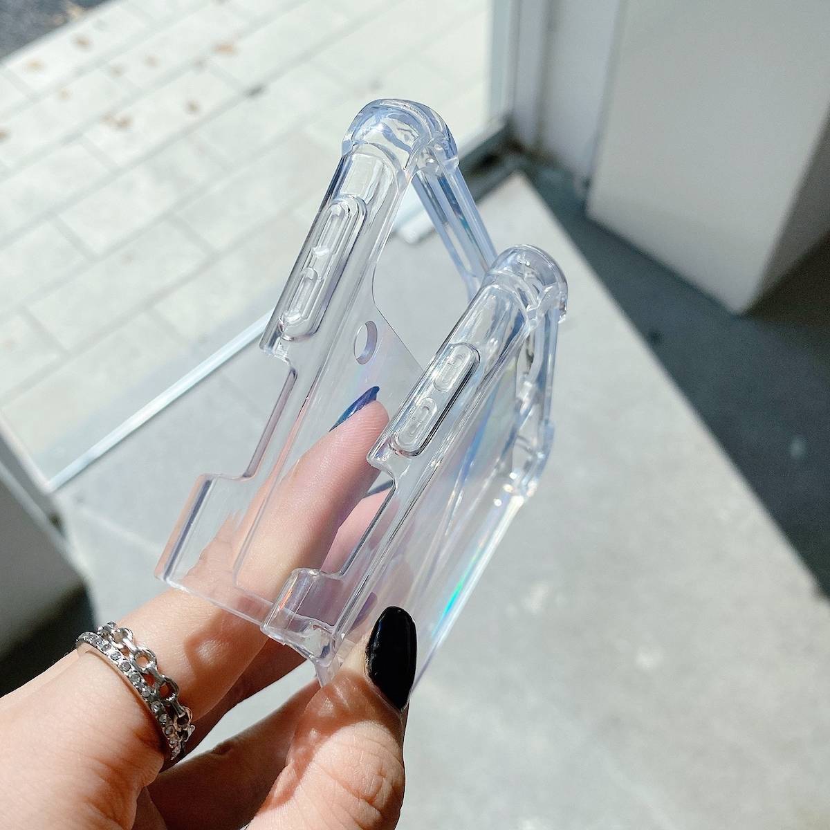 Für Samsung Galaxy Z Flip4 5G Design Schock Hart Cover Handy Tasche Hülle Etuis Transparent