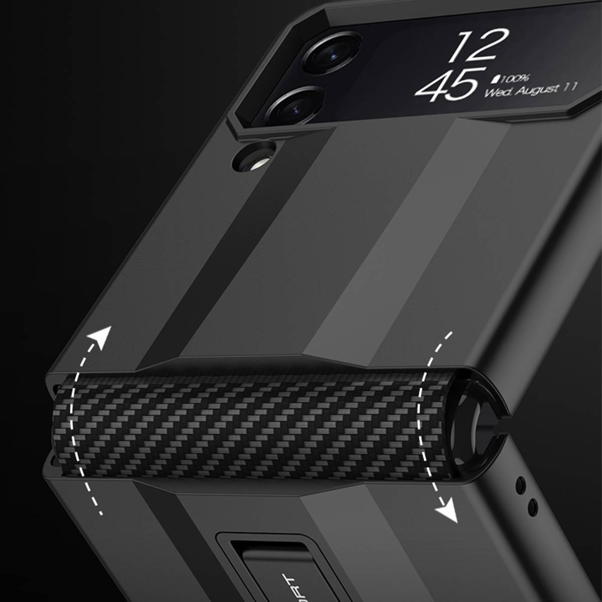 Für Samsung Galaxy Z Flip4 5G Kunststoff Cover Handy Hülle Schwarz