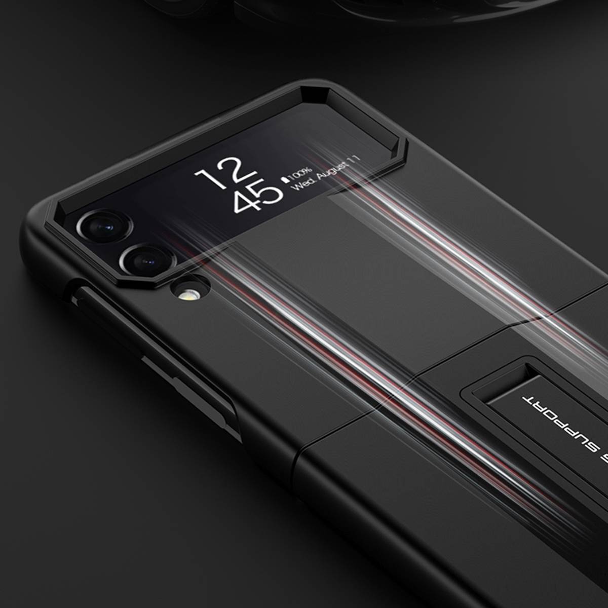 Für Samsung Galaxy Z Flip4 5G Kunststoff Cover Handy Hülle Schwarz
