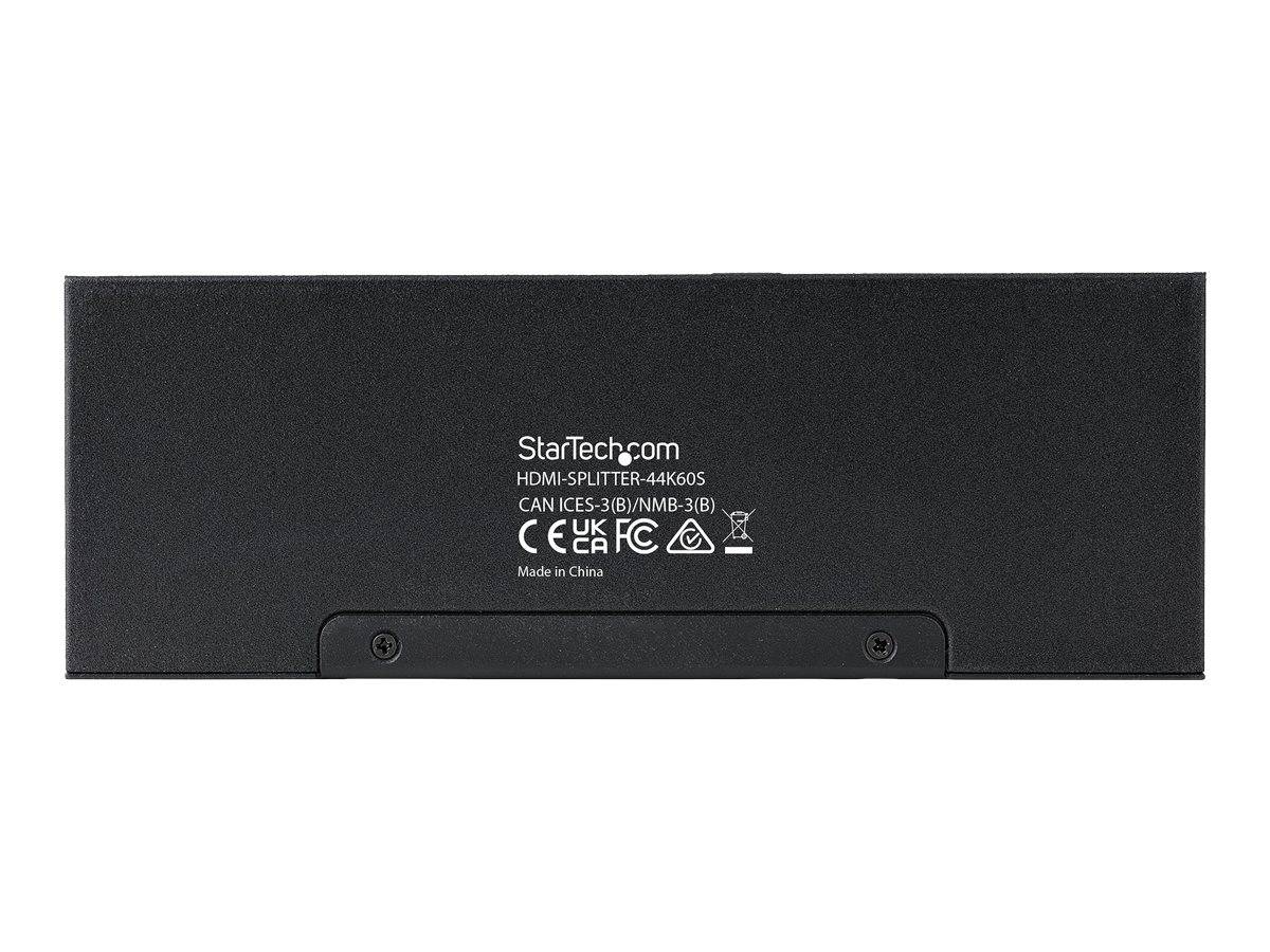 StarTech.com 4-Port HDMI Splitter, 4K 60Hz HDMI 2.0 Video, 1 In 4 Out HDMI Splitter, 4K HDMI Splitter w/Built-in Scaler,