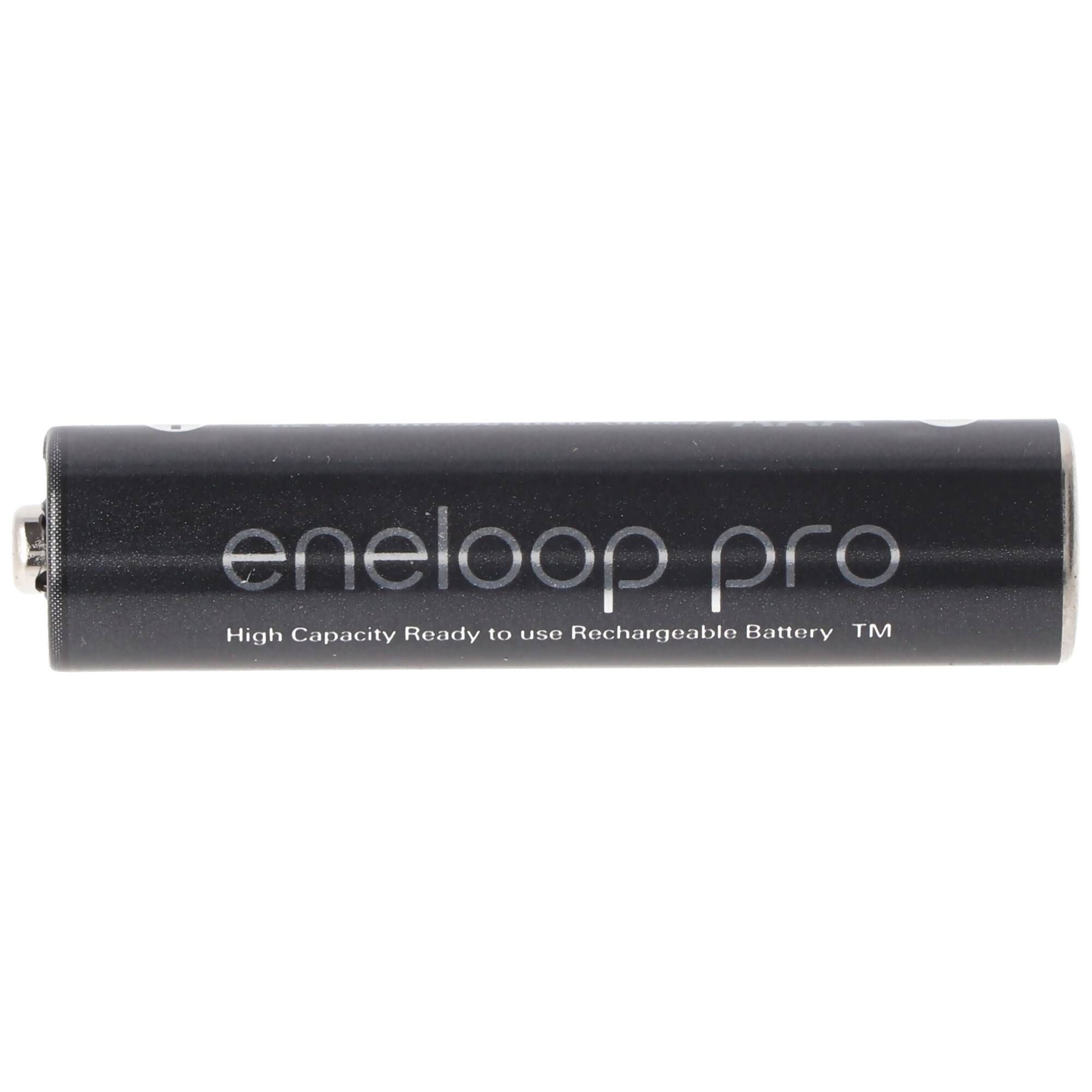 Panasonic eneloop pro, vorgeladen, 2-Pack BK-4HCDE/2BE Akku NiMH, Micro, AAA, HR03, 1.2V und 930mAh