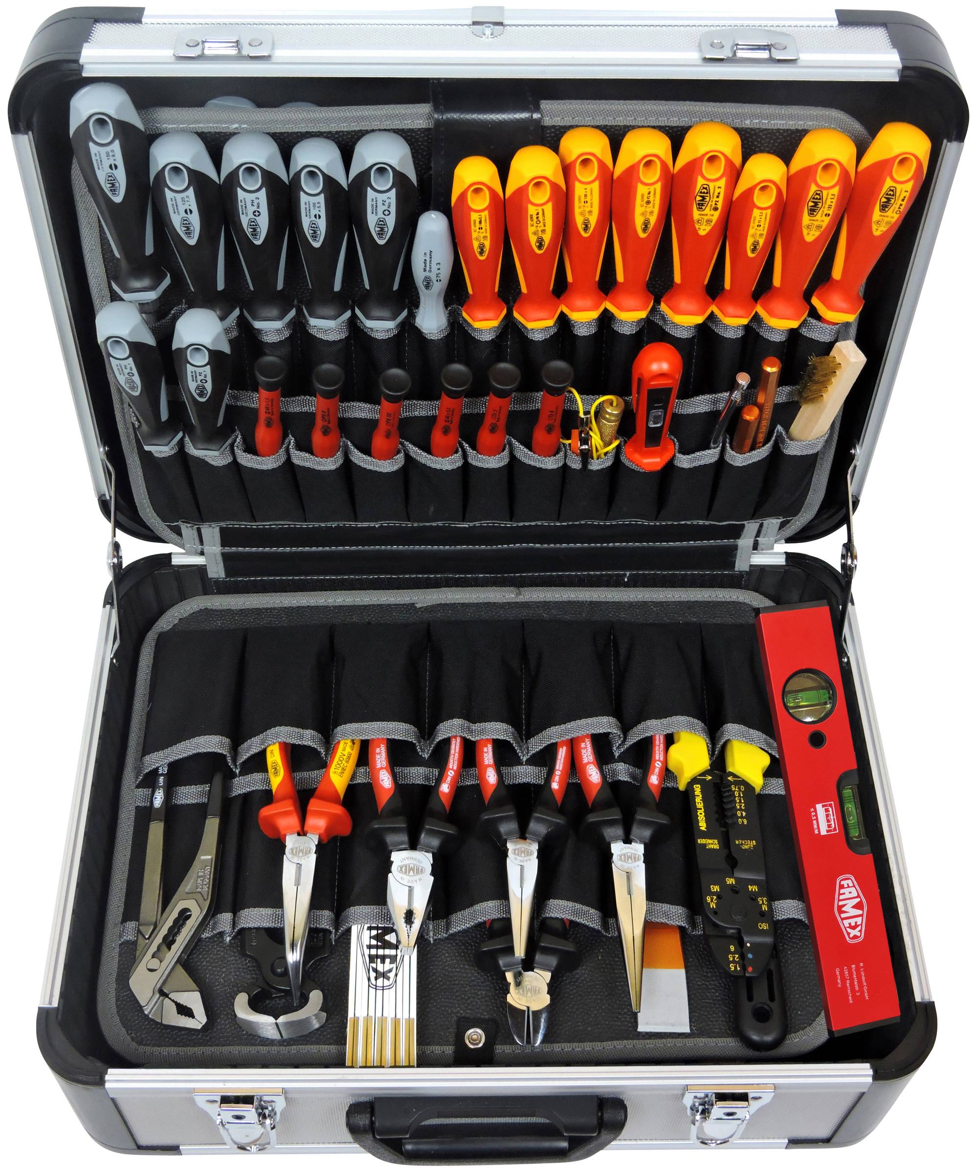 FAMEX 418-18 Profi Alu Werkzeugkoffer mit High-End Werkzeug Set, 195-tlg. - PROFESSIONAL