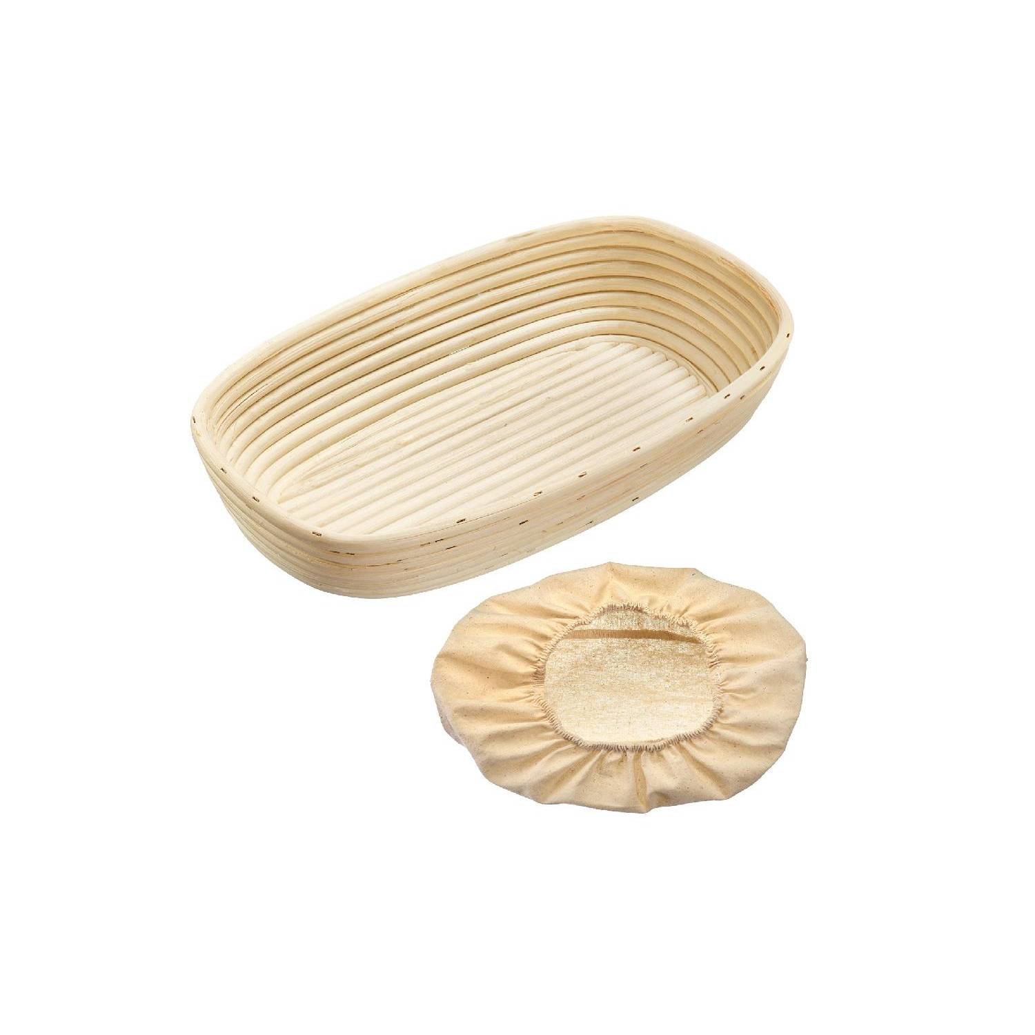Westmark Gärkörbchen Set oval mit Bezug 33,5x20,5x8cm, natur (1 Set)