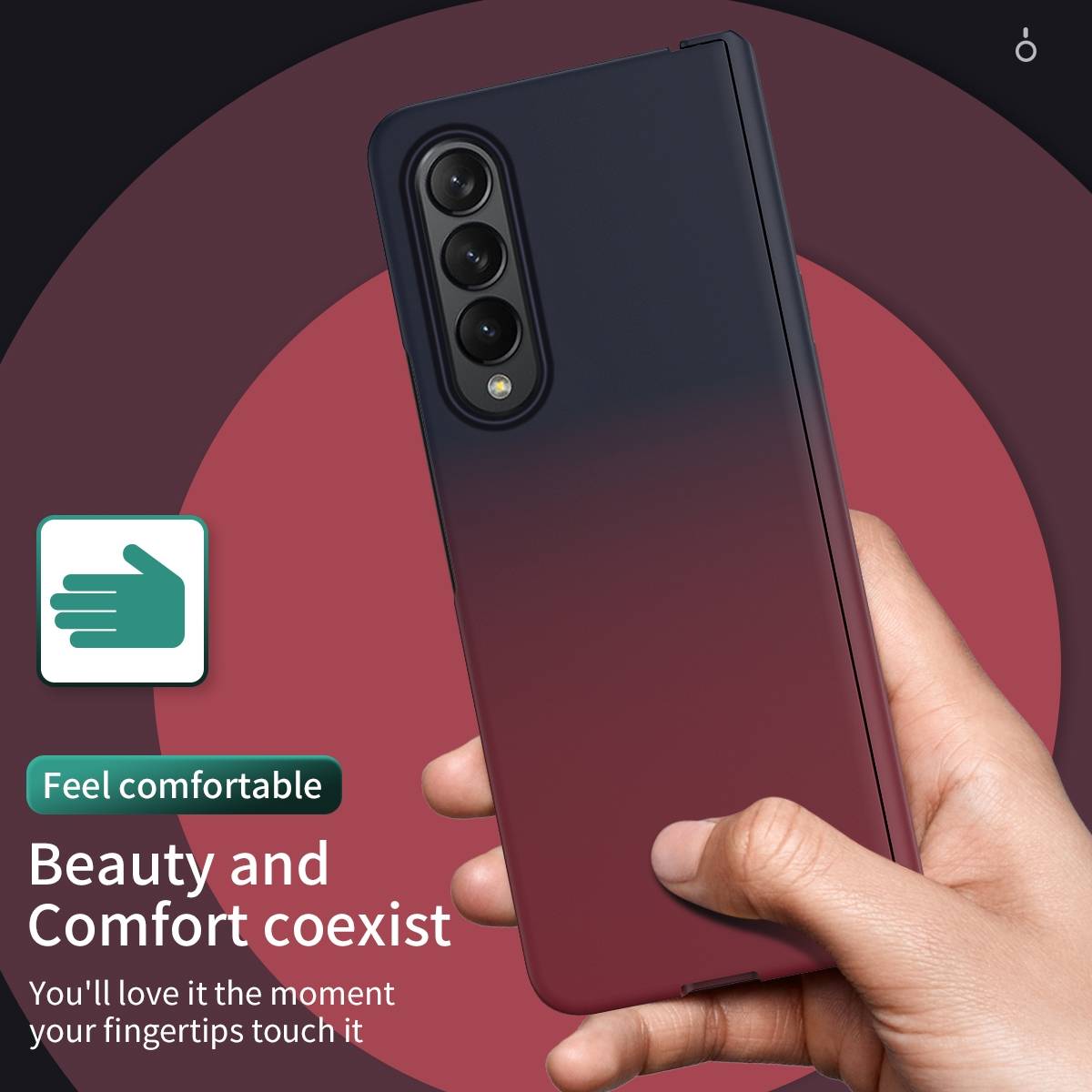 Für Samsung Galaxy Z Fold4 5G Color Effect Kunststoff Handy Tasche Hülle Etuis Rot