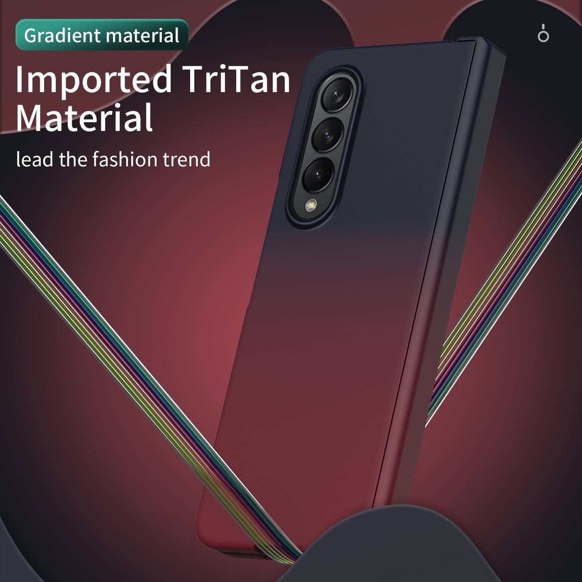 Für Samsung Galaxy Z Fold4 5G Color Effect Kunststoff Handy Tasche Hülle Etuis Rot