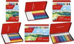 CARAN D'ACHE Fasermaler FIBRALO, 24er Metalletui Tinte auf Wasserbasis, leuchtenden und transparente Farben,