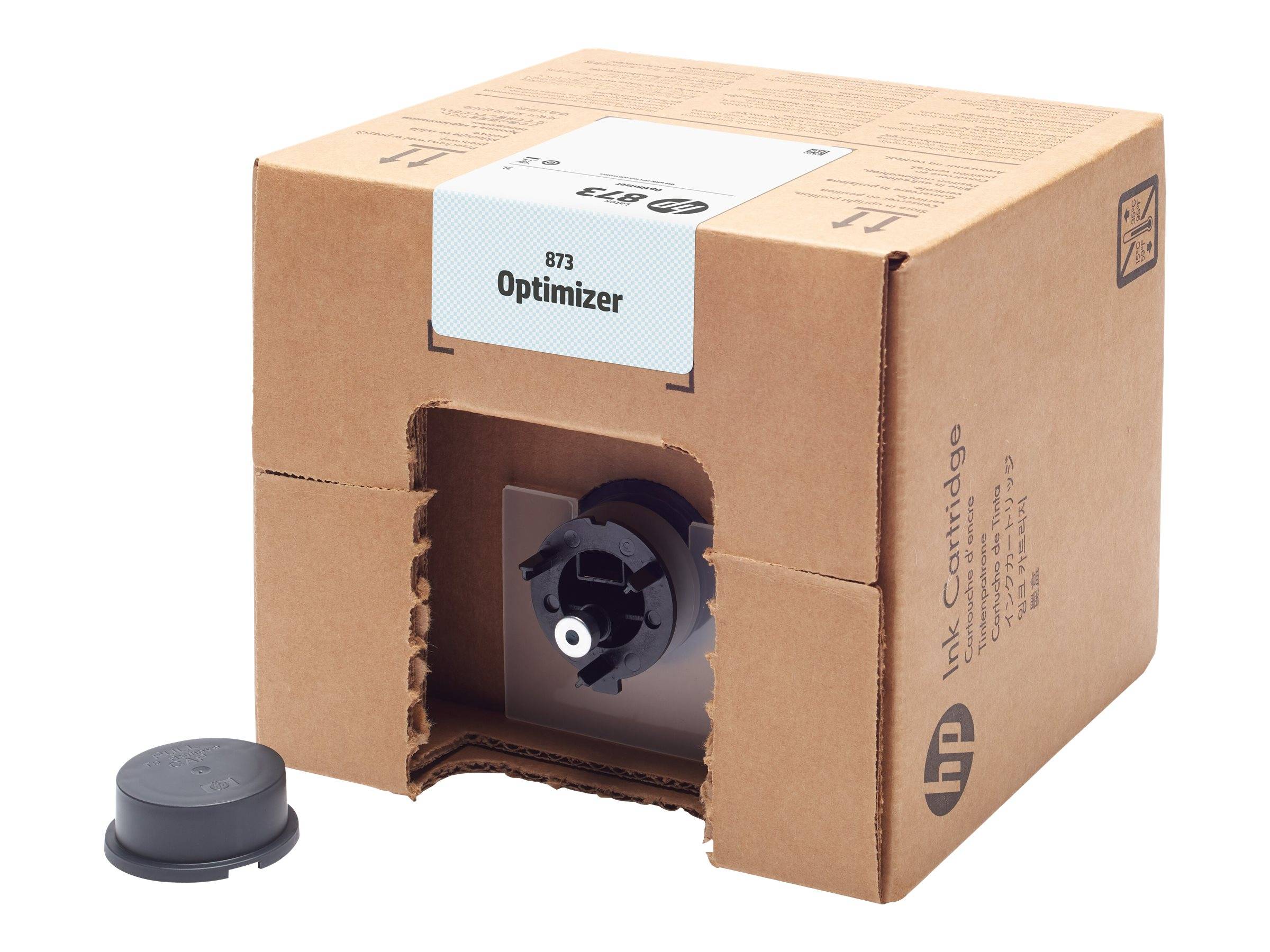 Pappkarton mit der Bezeichnung „873 Optimizer