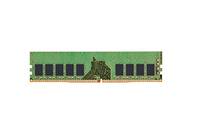Ein grünes RAM-Speichermodul mit mehreren schwarzen Chips auf einer Leiterplatte.