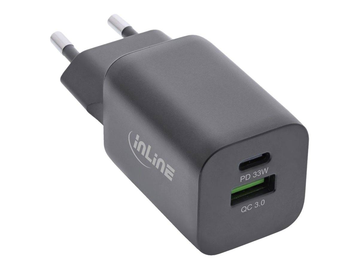 InLine Power Delivery + Quick Charge USB Netzteil - 33W Ladegerät - USB-A + USB-