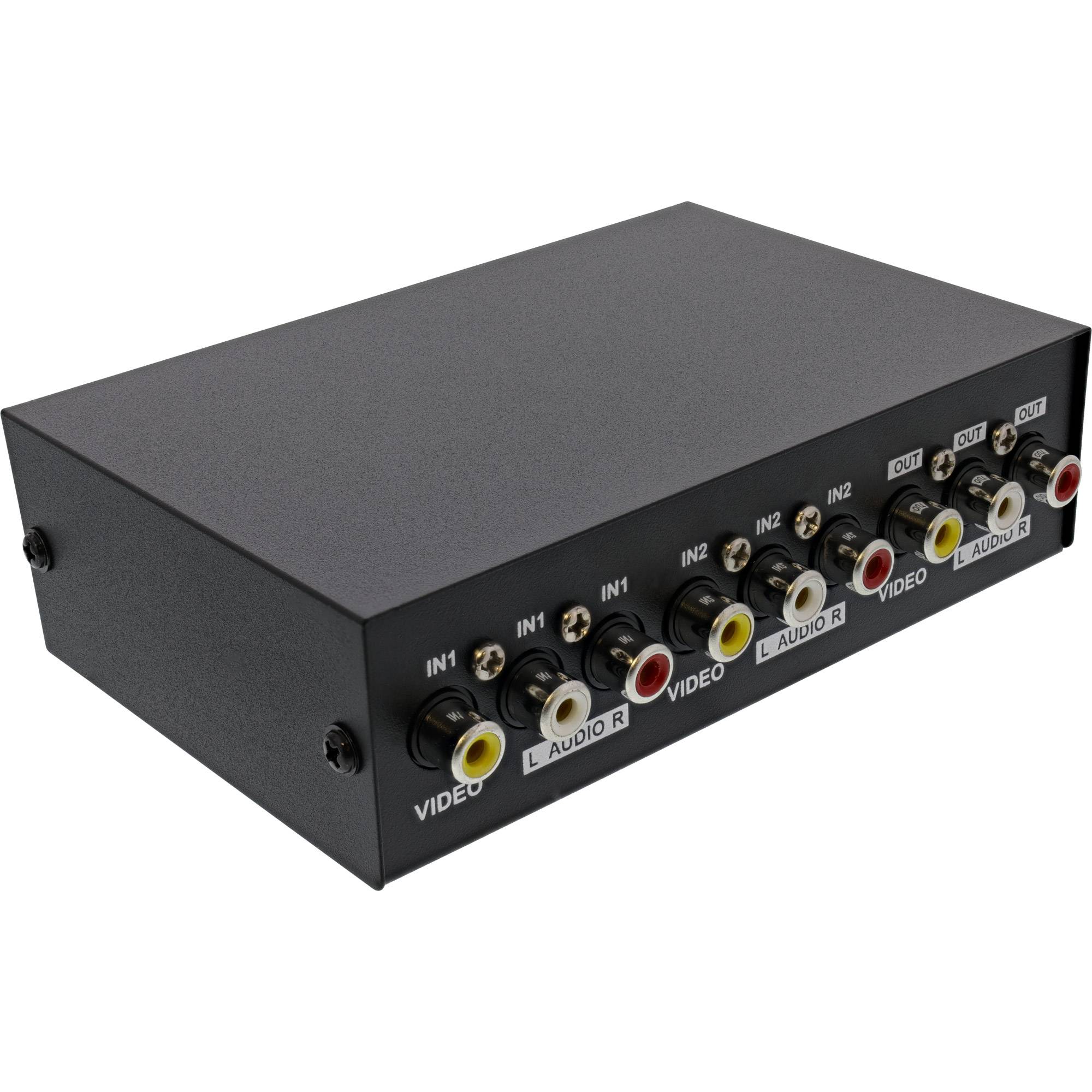 INLINE - AV Umschalter manuell 2-port - 3x Cinch IN/OUT