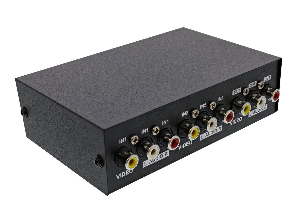 INLINE - AV Umschalter manuell 2-port - 3x Cinch IN/OUT