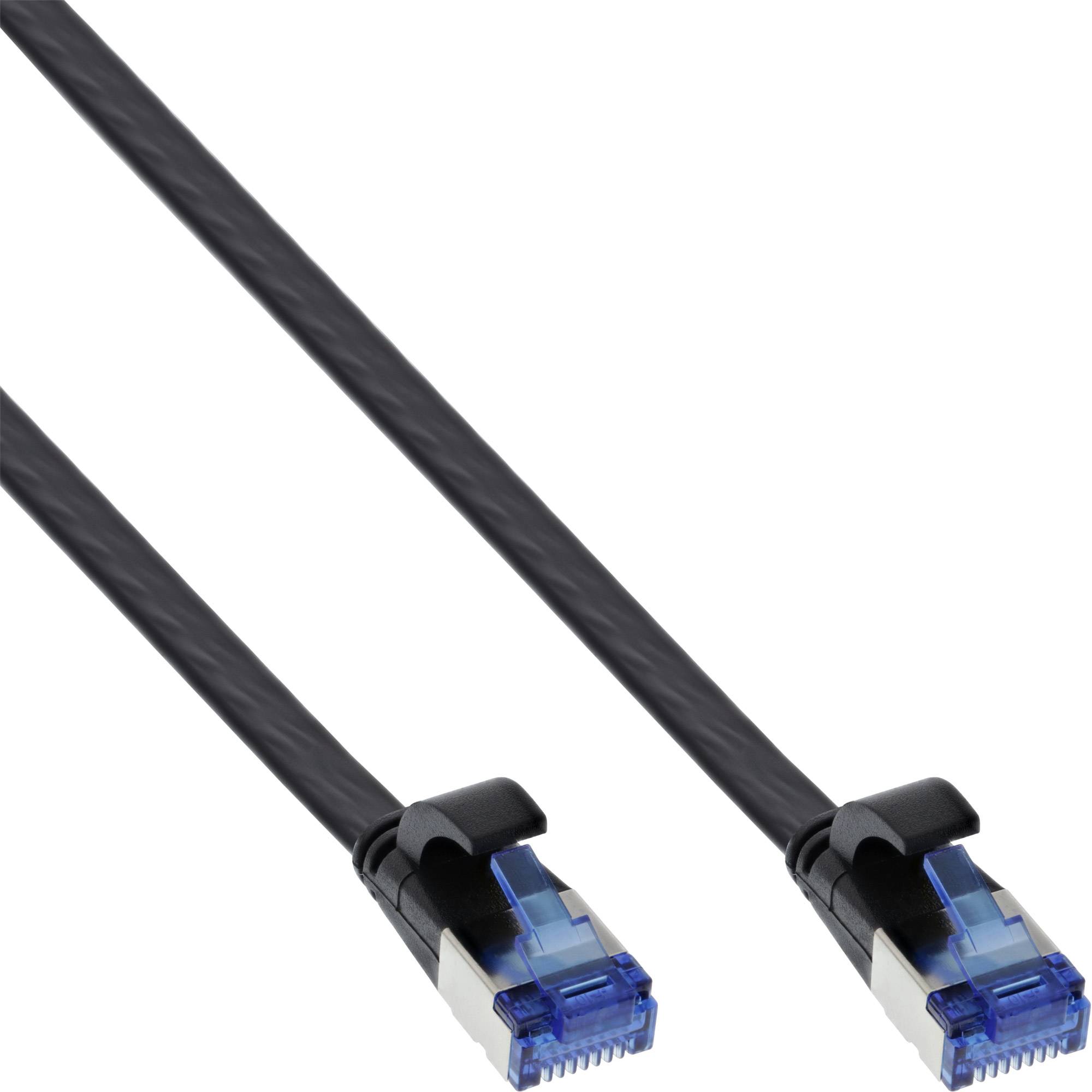 INLINE - Patchkabel flach - U/FTP - Cat.6A - TPE halogenfrei - schwarz - 3m