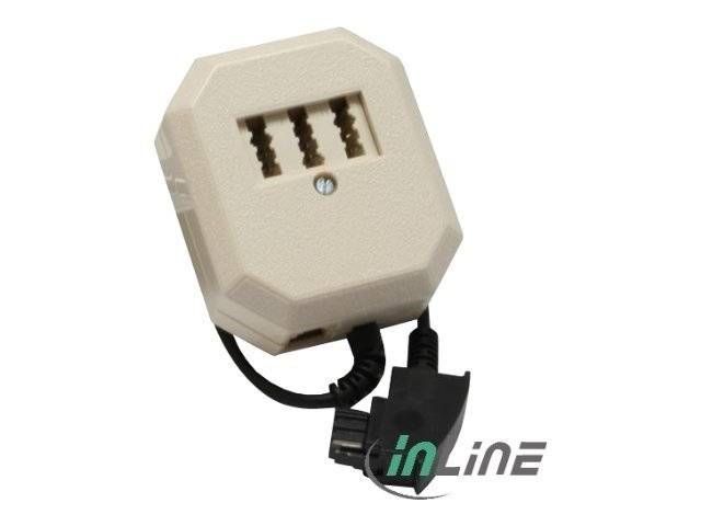 INLINE - TAE Adapter - TAE-F Stecker an TAE NFN + RJ11 (6P4C) Buchse - 0,2m