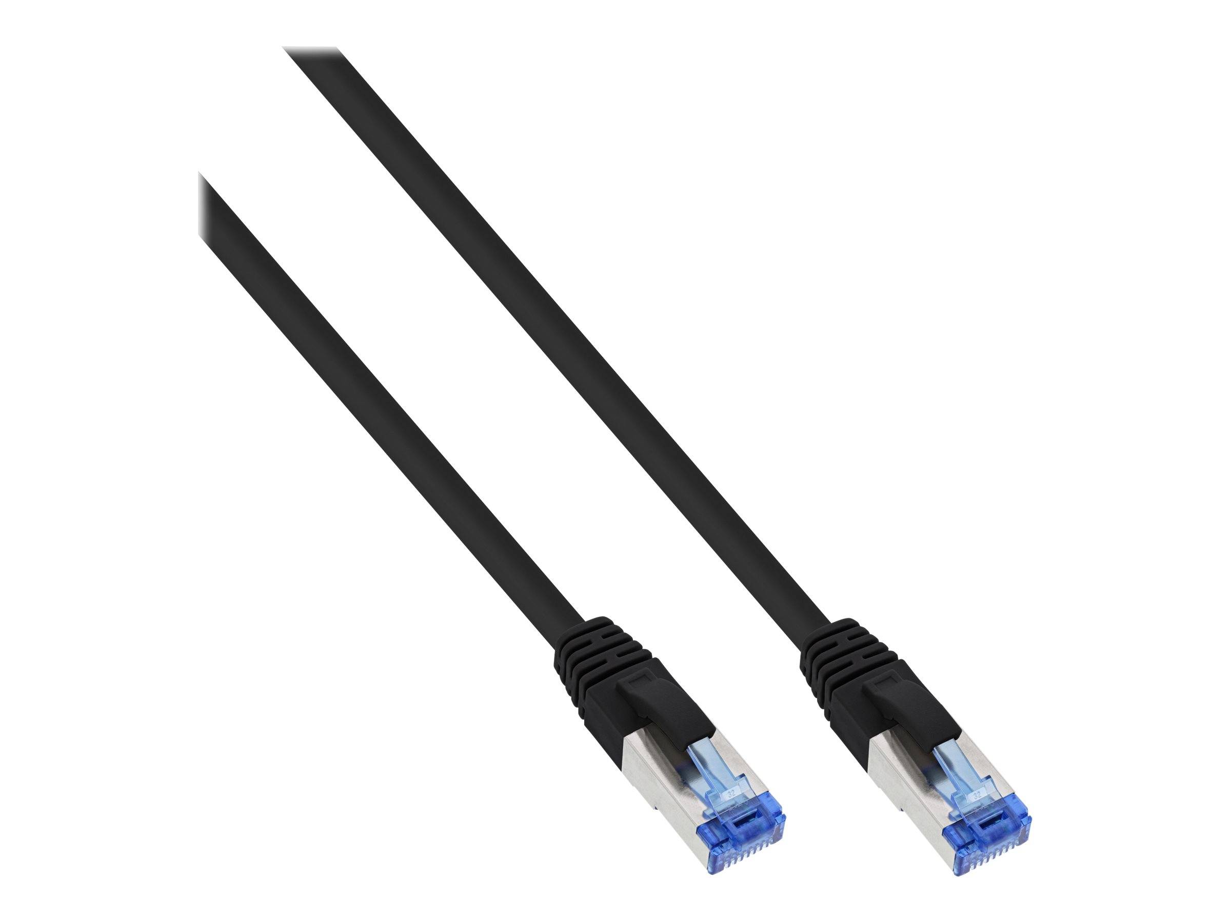INLINE - 70er Bulk-Pack Patchkabel - S/FTP Cat.6A - halogenfrei - Kupfer - schwarz 1m
