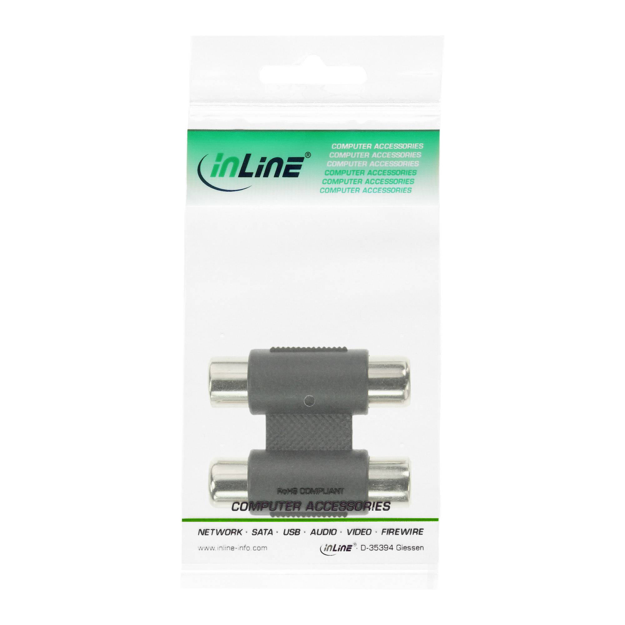 INLINE - Audio Adapter - 2x Cinch Kupplung - Buchse / Buchse