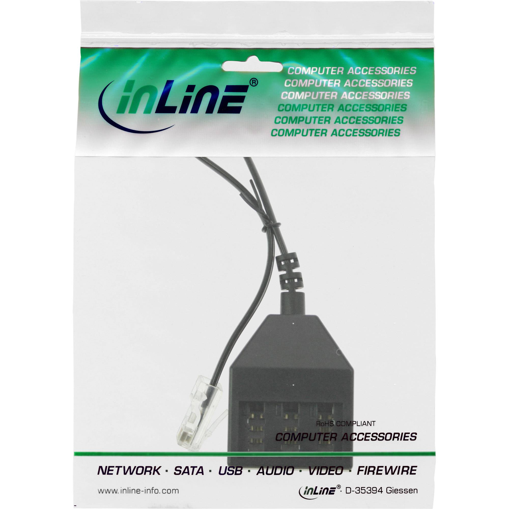 INLINE - TAE Adapterkabel - RJ45 Stecker auf TAE NFN Dose - 20cm