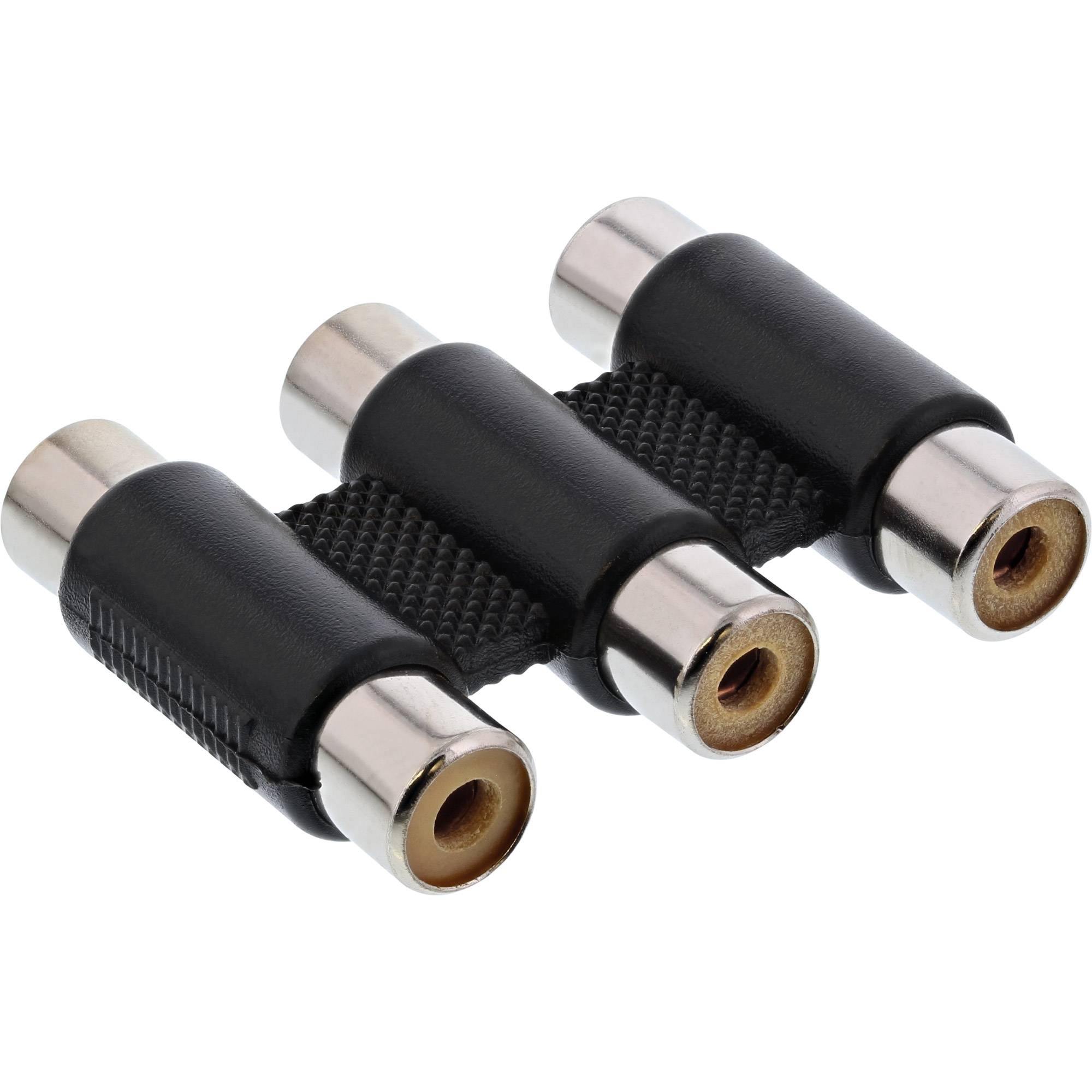 InLine Audio/Video Adapter - 3x Cinch Buchse auf 3x Cinch Buchse - zu RCA x 3 we