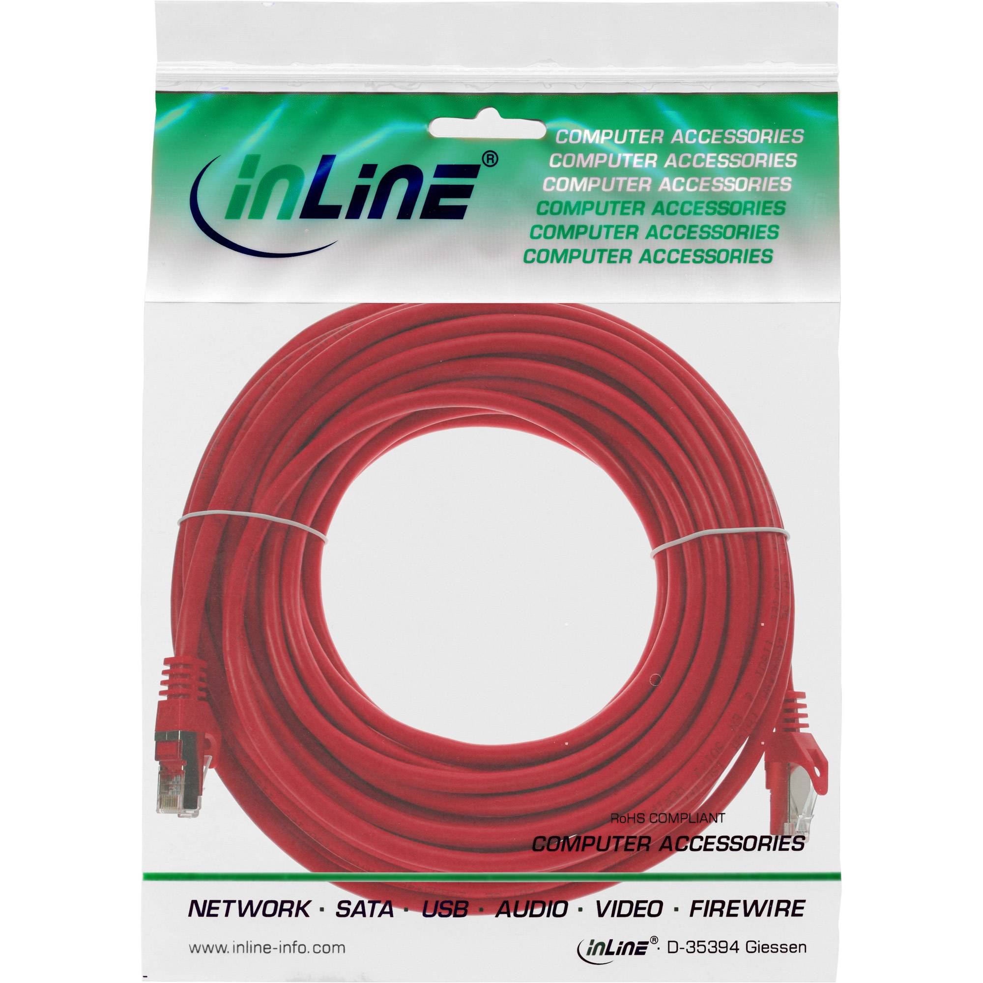 INLINE - Patchkabel - SF/UTP - Cat.5e - rot - 20m