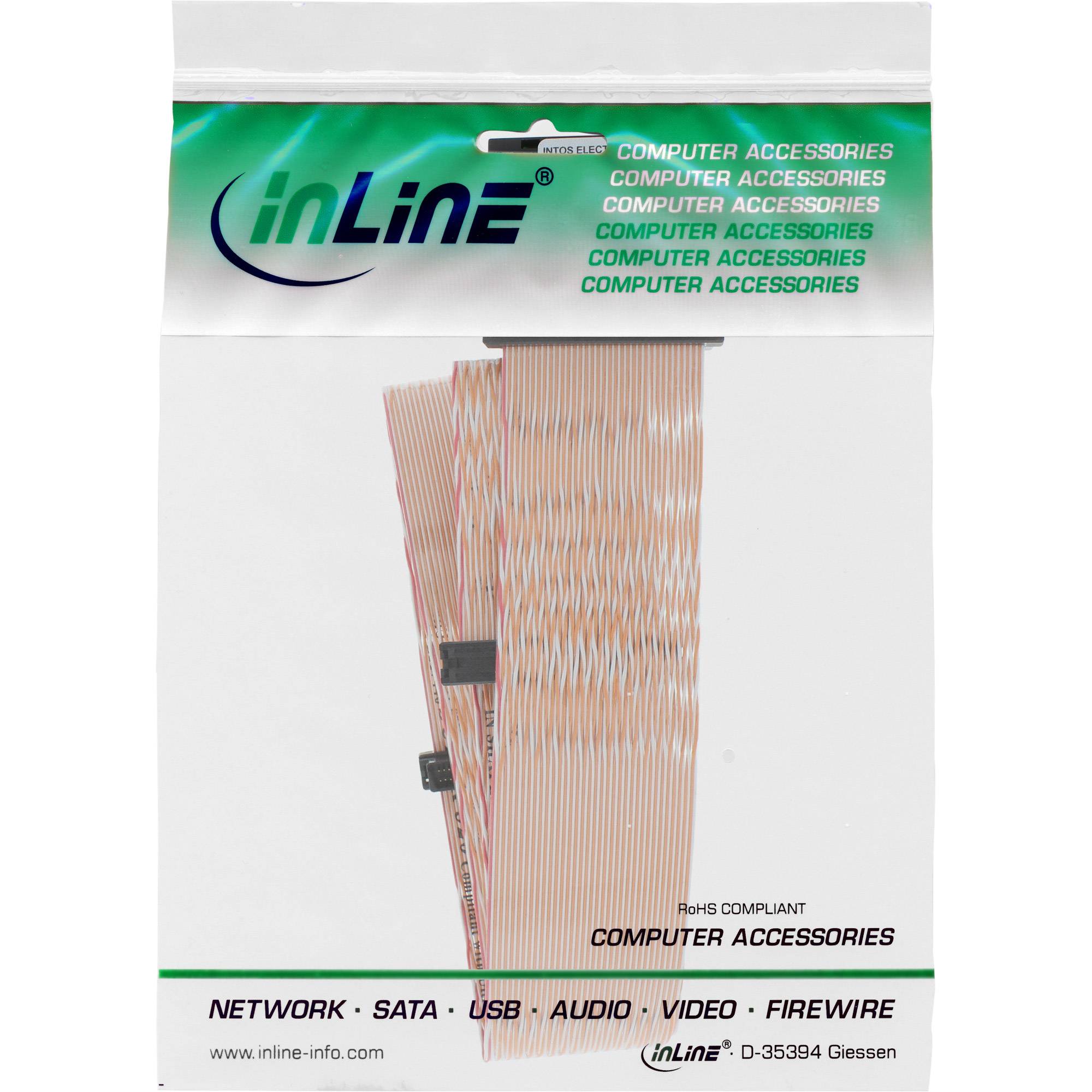 InLine SCSI U320 Flachbandkabel - 68pol - für 2 Geräte - mit Terminator - bis ID