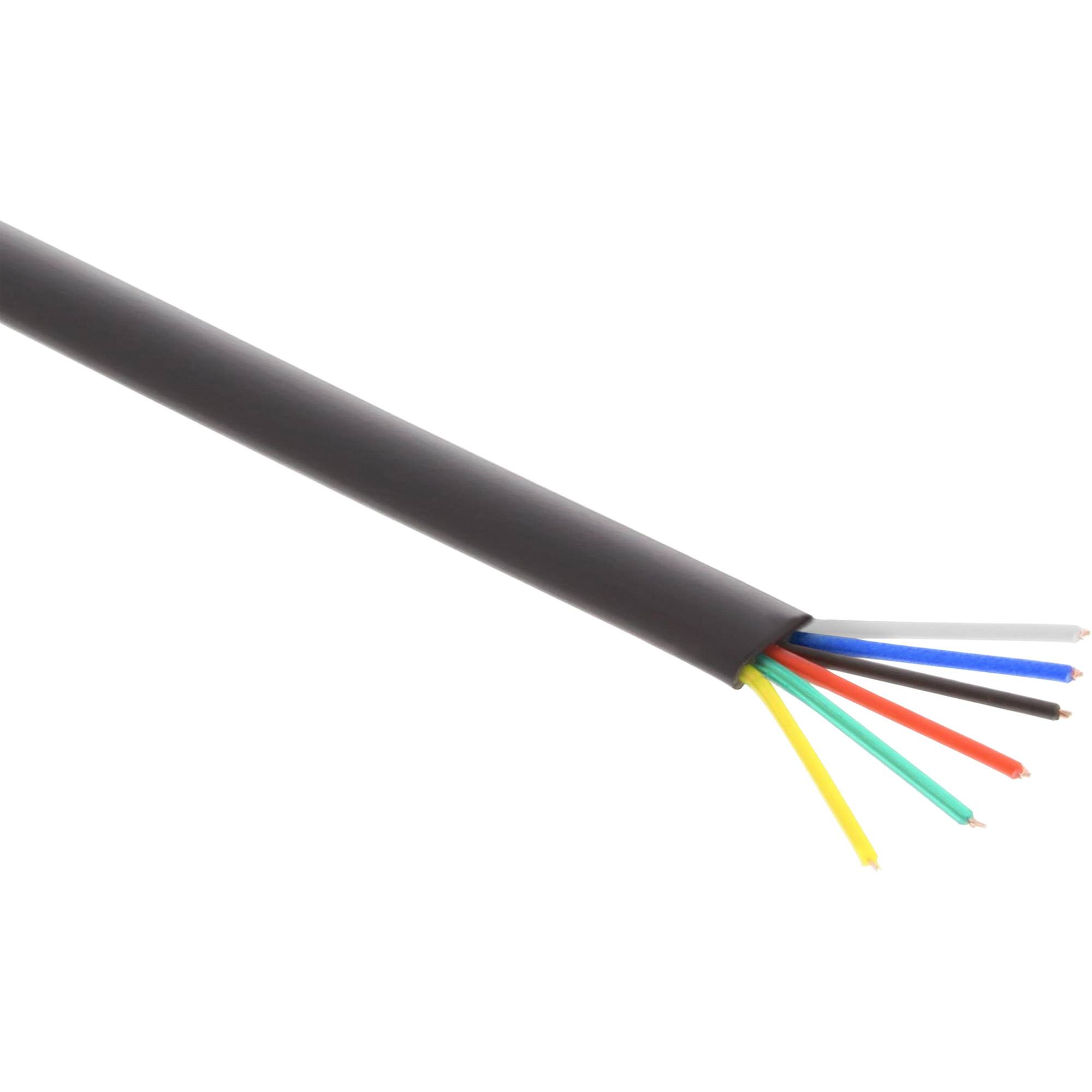 InLine Modularkabel - 6adrig Flachband schwarz - 100m Ring - flach - Schwarz