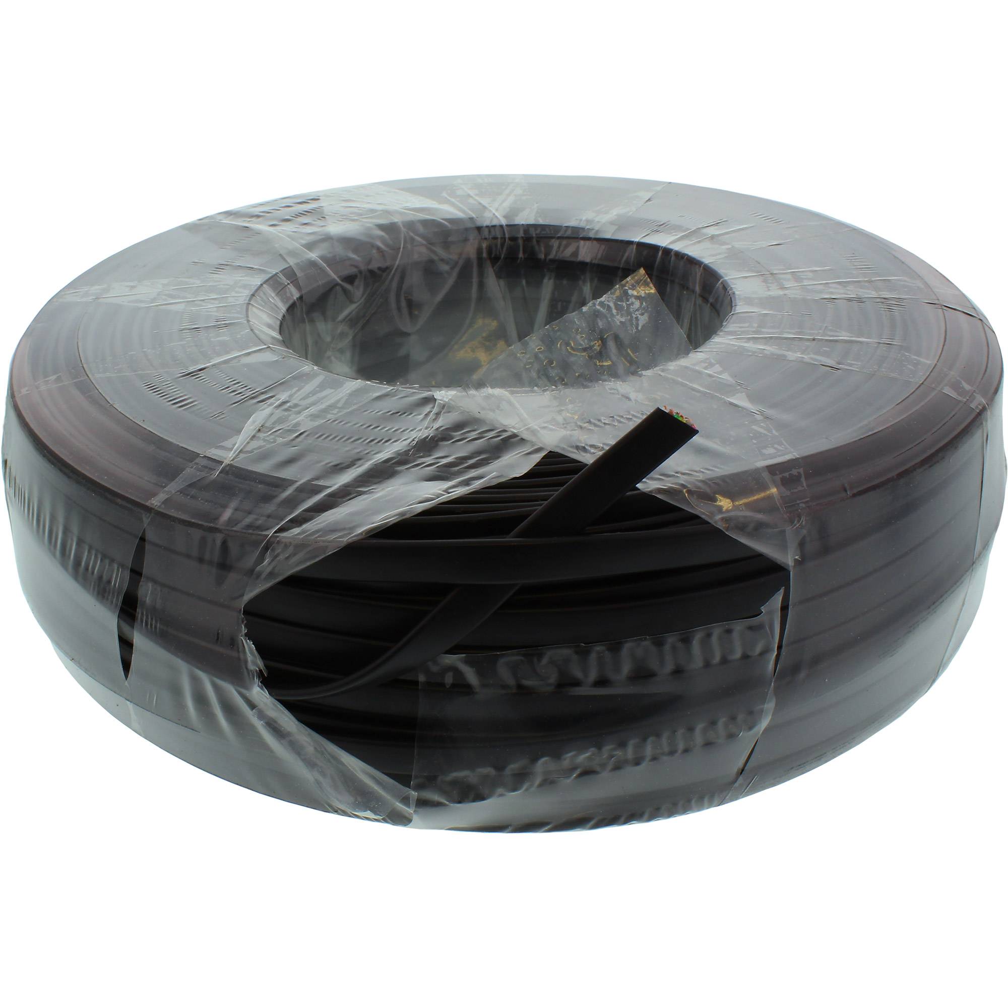 INLINE - Modularkabel - 6adrig Flachband schwarz - 100m Ring