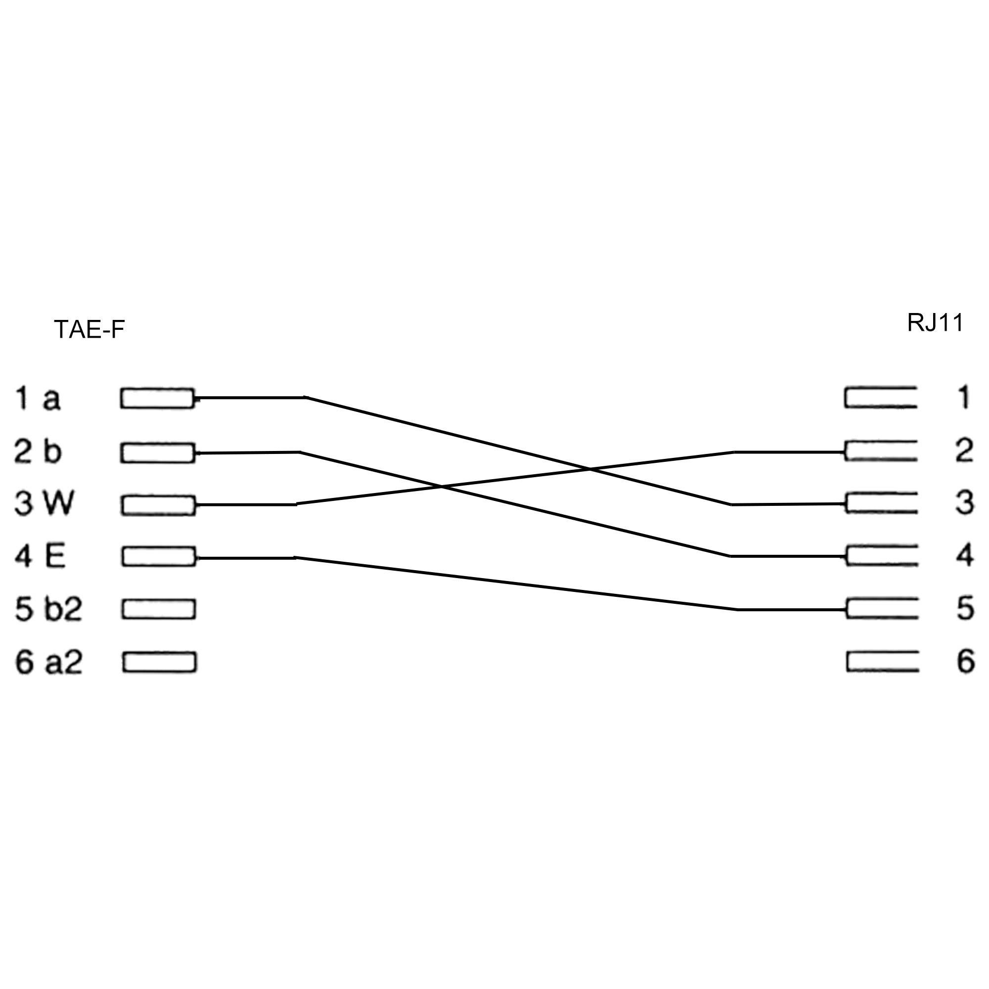 INLINE - TAE-F Adapter - TAE-F Stecker auf RJ11 Buchse - für Import Telefone